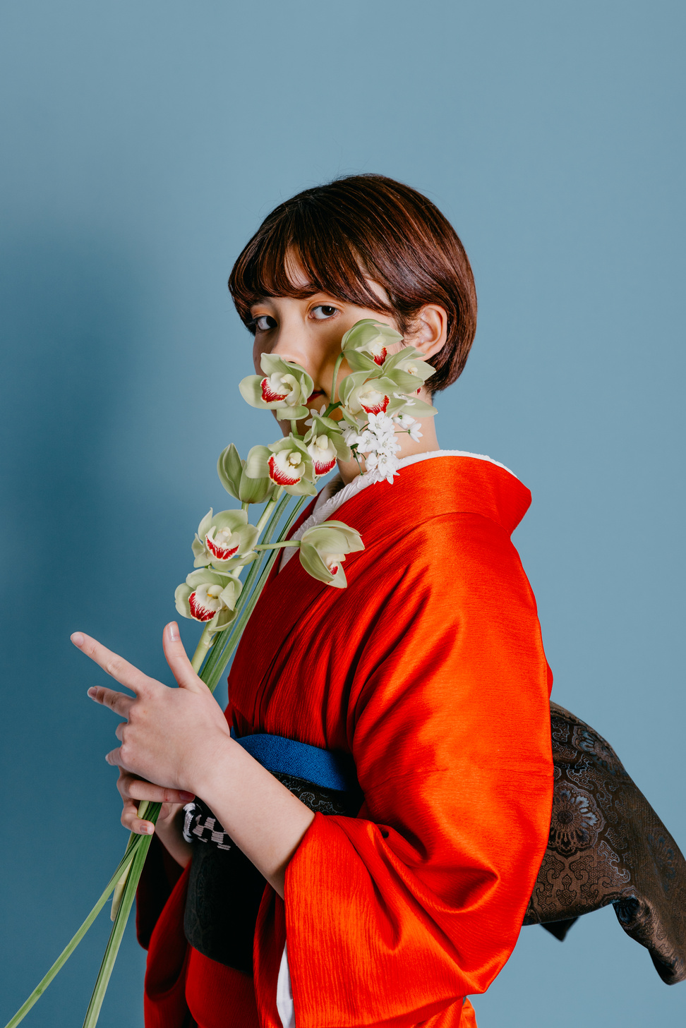 Woman Wearing Traditional Kimono